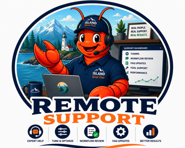 Remote Support from Island Workflow with expert help, tuning, workflow review, FAQ updates, and better results