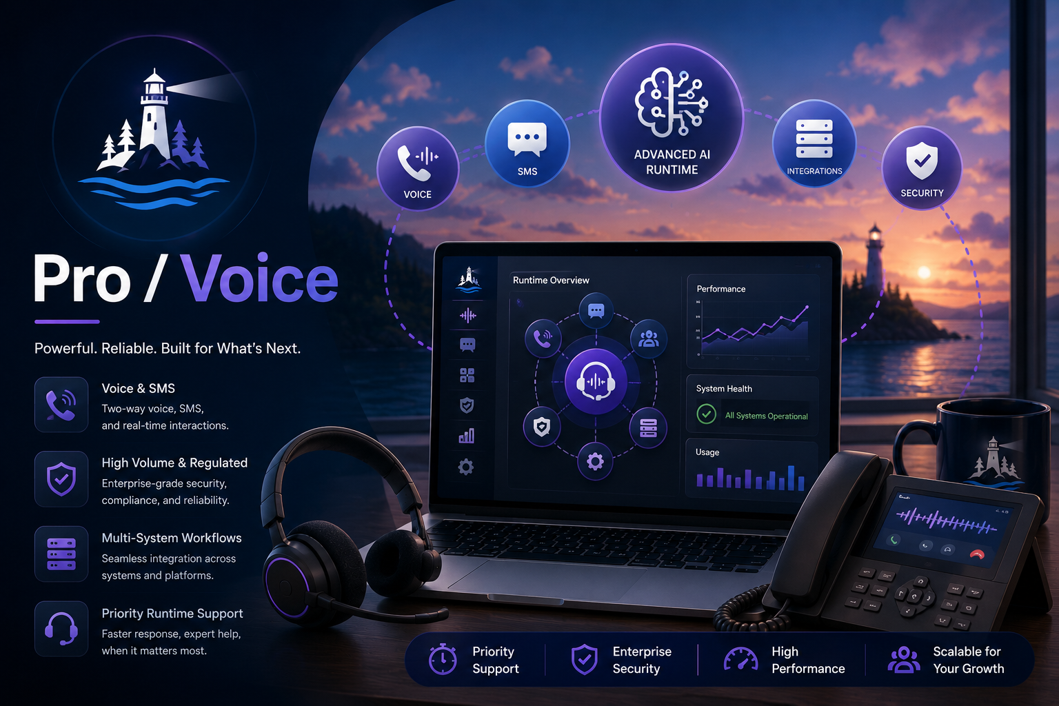 Pro Voice package for call, voice, SMS, high-volume, regulated, or multi-system workflows
