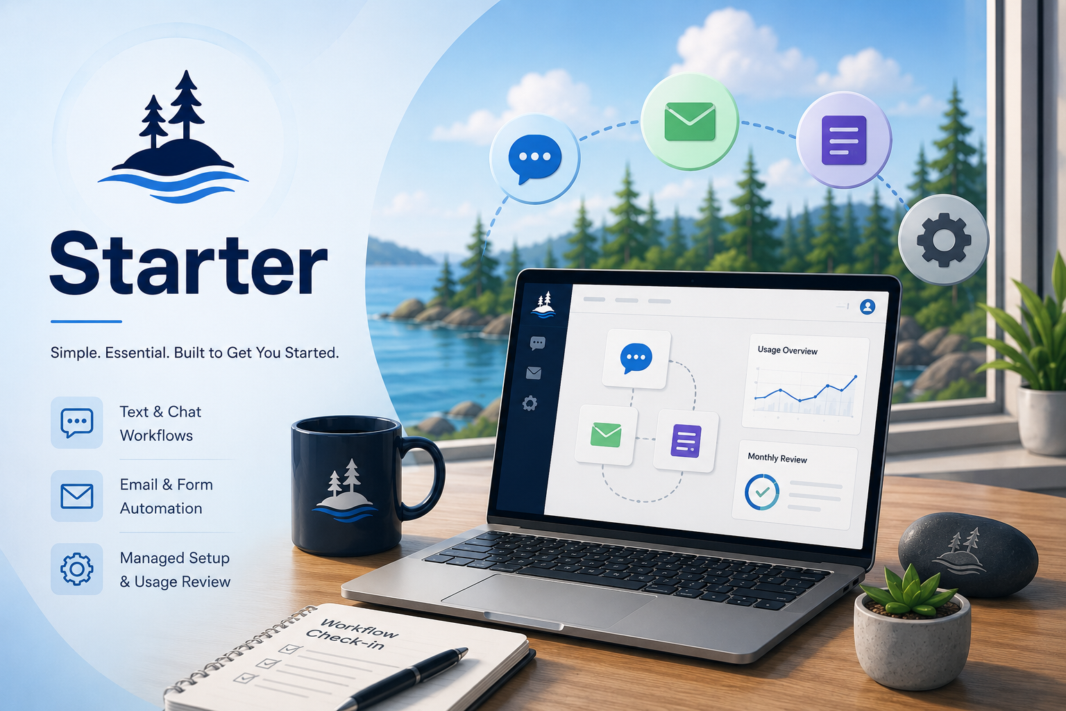 Starter package for managed text, chat, email, and form automation workflows